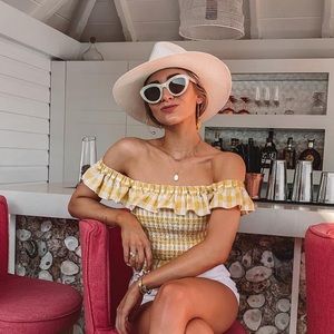 Ganni White Cat Eye Sunglasses